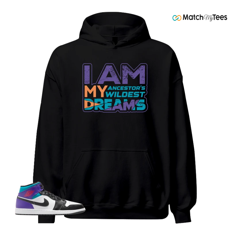 NIKE JORDAN 1 MID GRAPE SNEAKER Matching Tees hoodie