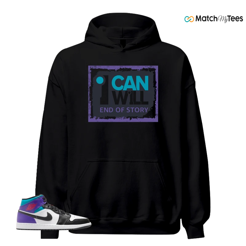 NIKE JORDAN 1 MID GRAPE SNEAKER Matching Tees hoodie