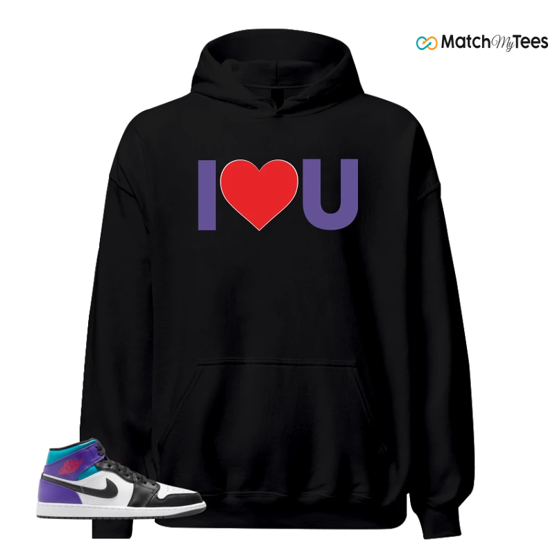 NIKE JORDAN 1 MID GRAPE SNEAKER Matching Tees hoodie