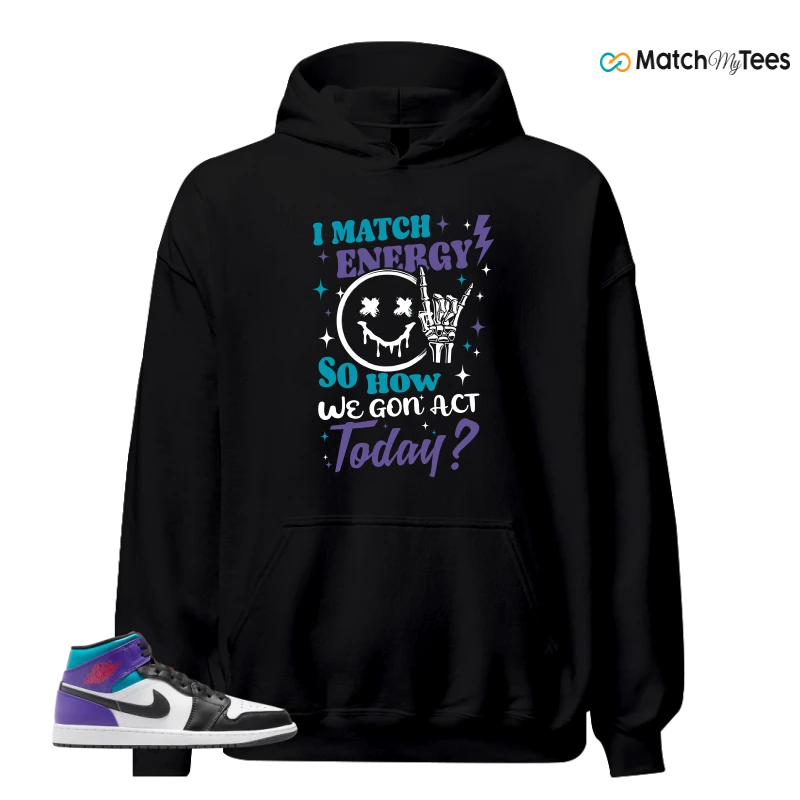 NIKE JORDAN 1 MID GRAPE SNEAKER Matching Tees hoodie