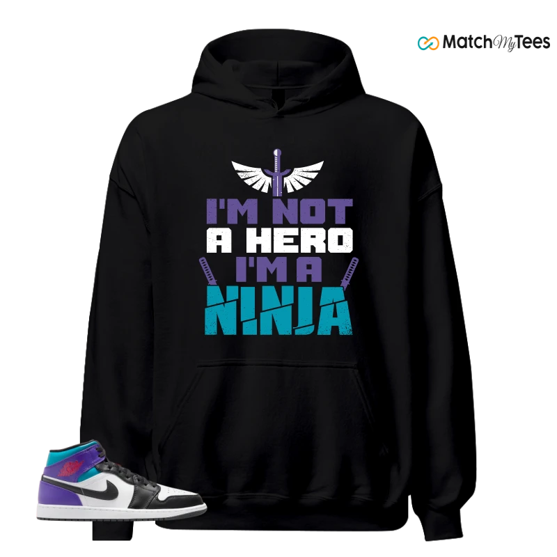 NIKE JORDAN 1 MID GRAPE SNEAKER Matching Tees hoodie