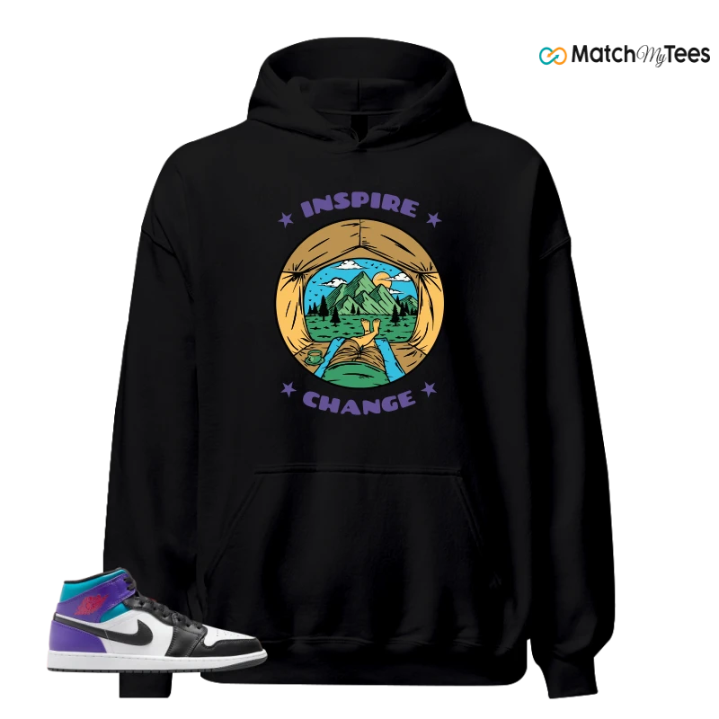 NIKE JORDAN 1 MID GRAPE SNEAKER Matching Tees hoodie