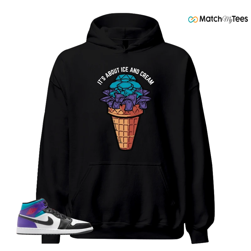 NIKE JORDAN 1 MID GRAPE SNEAKER Matching Tees hoodie
