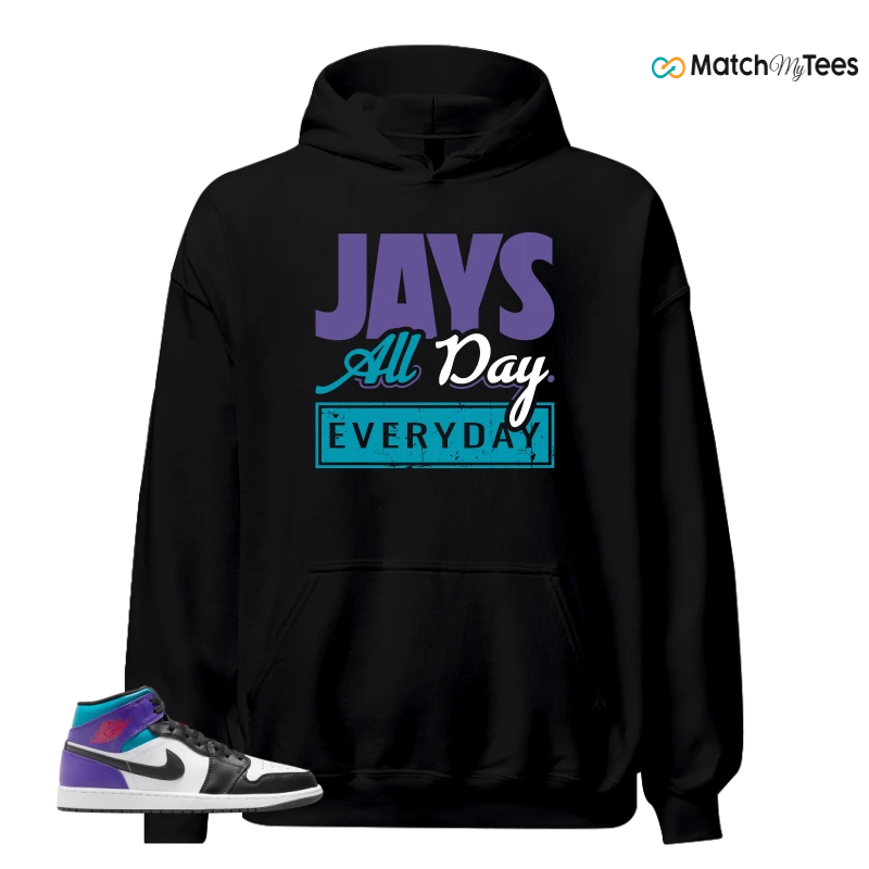 NIKE JORDAN 1 MID GRAPE SNEAKER Matching Tees hoodie