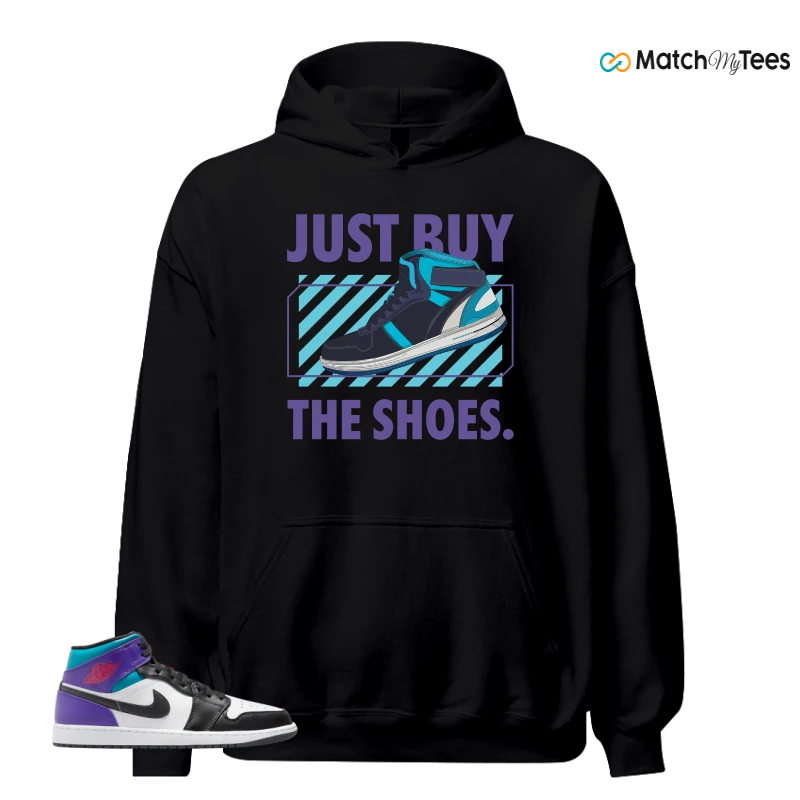 NIKE JORDAN 1 MID GRAPE SNEAKER Matching Tees hoodie