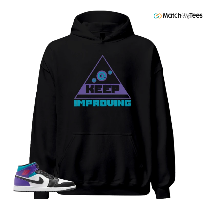 NIKE JORDAN 1 MID GRAPE SNEAKER Matching Tees hoodie