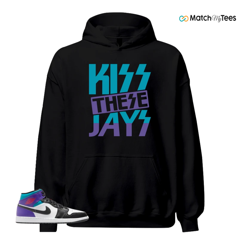 NIKE JORDAN 1 MID GRAPE SNEAKER Matching Tees hoodie