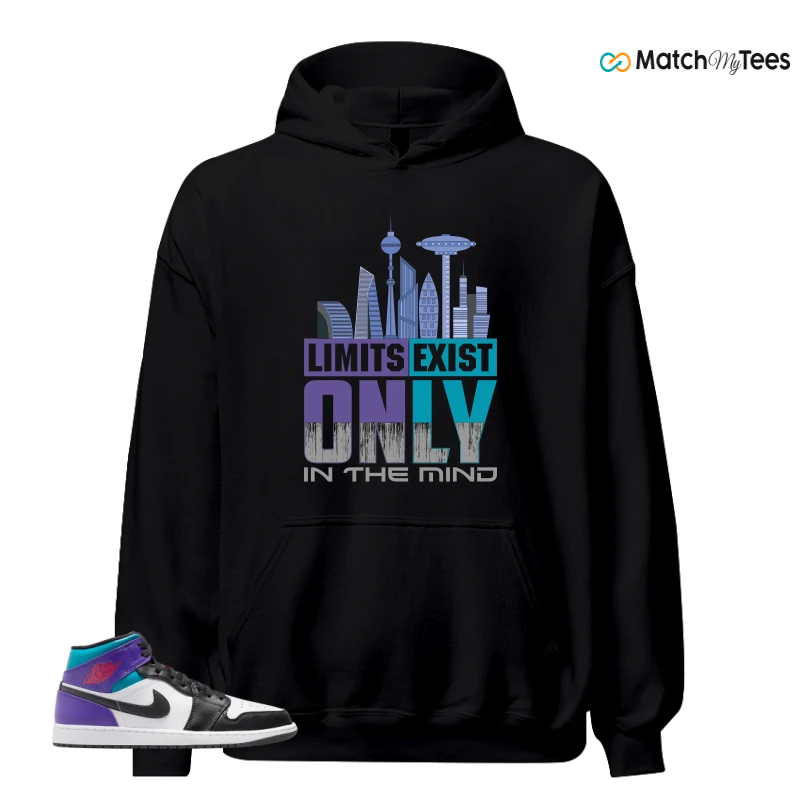 NIKE JORDAN 1 MID GRAPE SNEAKER Matching Tees hoodie