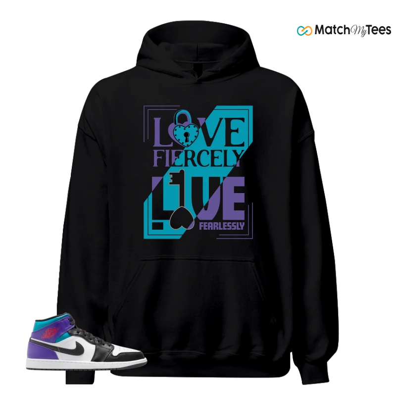 NIKE JORDAN 1 MID GRAPE SNEAKER Matching Tees hoodie