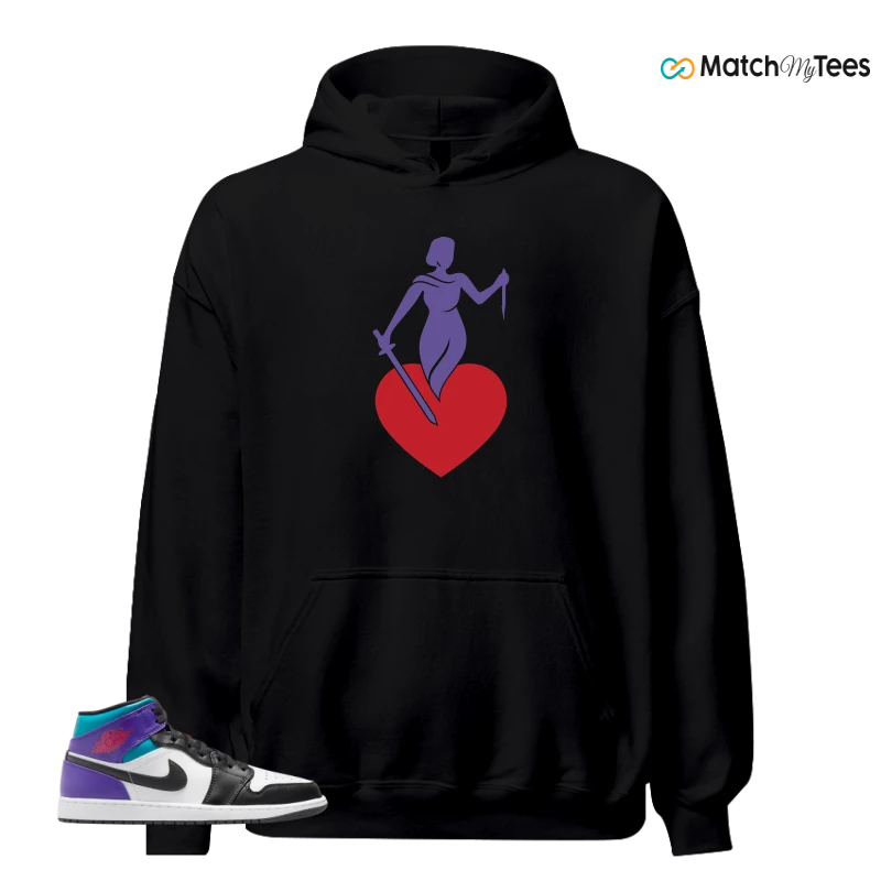 NIKE JORDAN 1 MID GRAPE SNEAKER Matching Tees hoodie