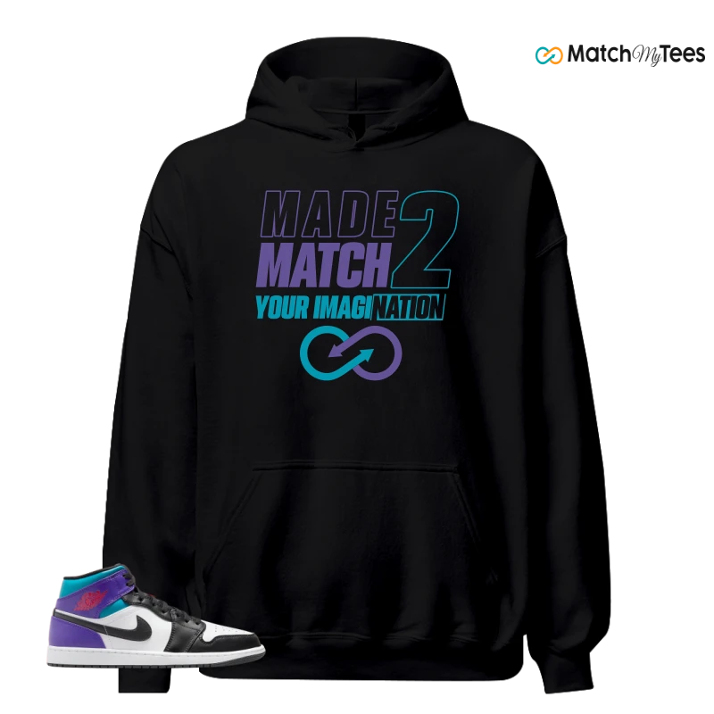 NIKE JORDAN 1 MID GRAPE SNEAKER Matching Tees hoodie