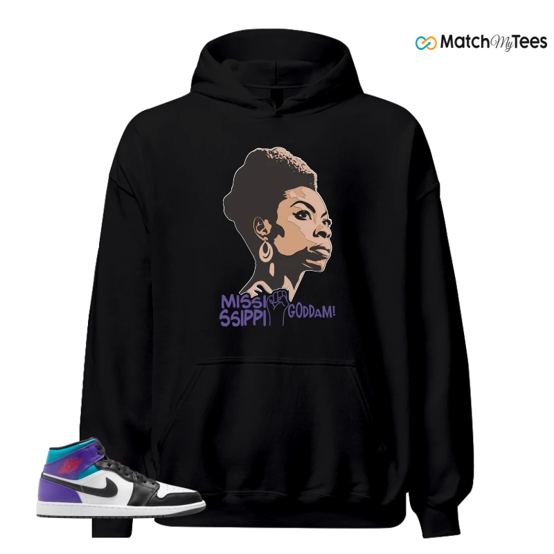 NIKE JORDAN 1 MID GRAPE SNEAKER Matching Tees hoodie