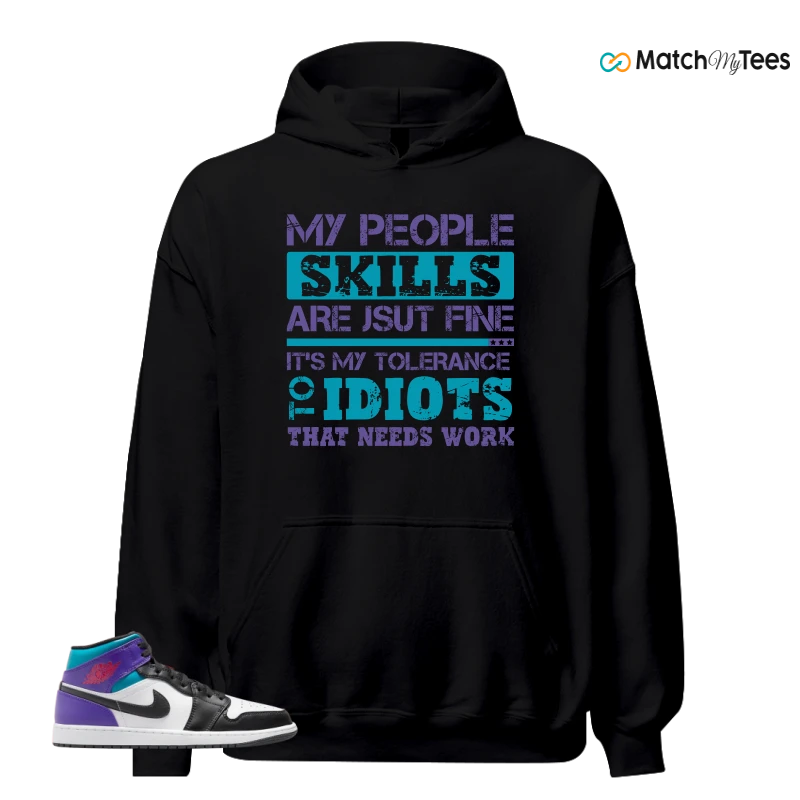 NIKE JORDAN 1 MID GRAPE SNEAKER Matching Tees hoodie