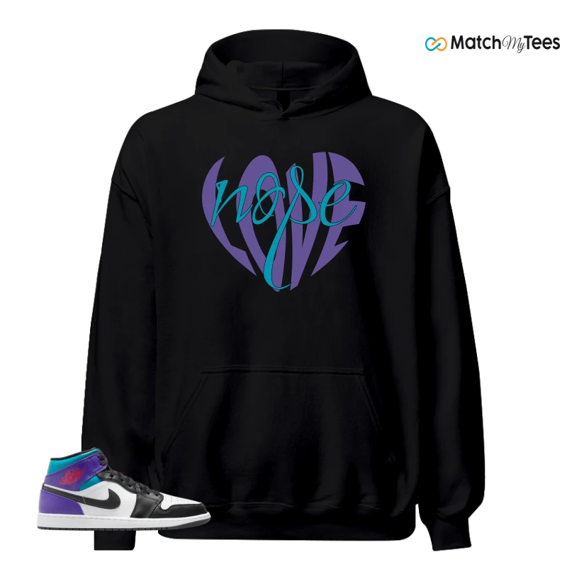 NIKE JORDAN 1 MID GRAPE SNEAKER Matching Tees hoodie