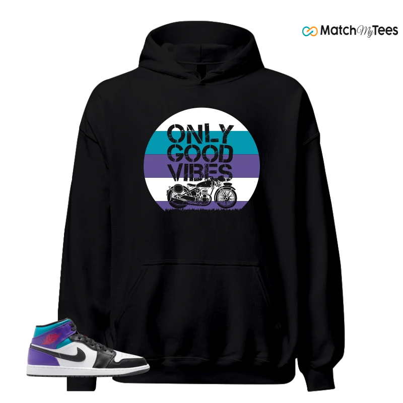 NIKE JORDAN 1 MID GRAPE SNEAKER Matching Tees hoodie