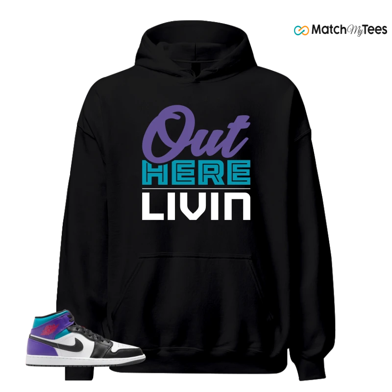 NIKE JORDAN 1 MID GRAPE SNEAKER Matching Tees hoodie