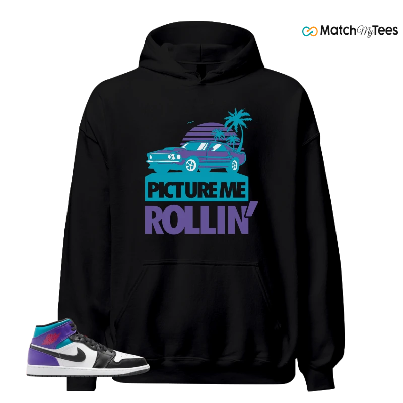 NIKE JORDAN 1 MID GRAPE SNEAKER Matching Tees hoodie