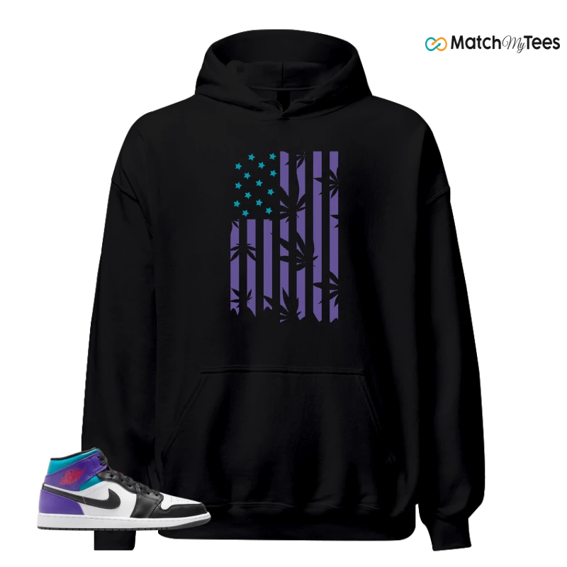 NIKE JORDAN 1 MID GRAPE SNEAKER Matching Tees hoodie