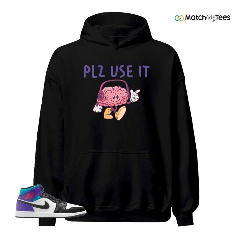 NIKE JORDAN 1 MID GRAPE SNEAKER Matching Tees hoodie