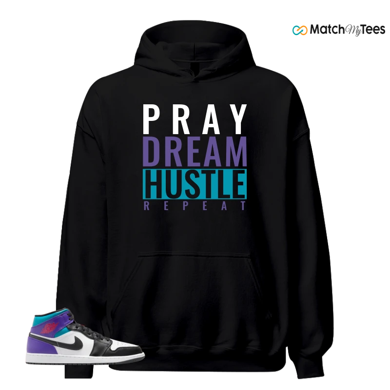 NIKE JORDAN 1 MID GRAPE SNEAKER Matching Tees hoodie