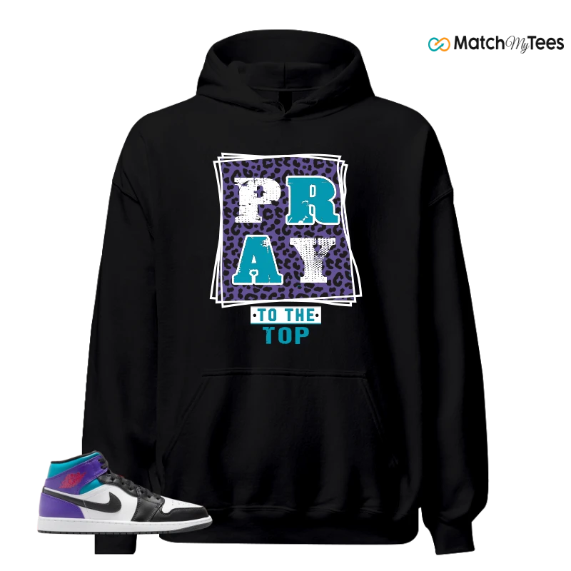 NIKE JORDAN 1 MID GRAPE SNEAKER Matching Tees hoodie