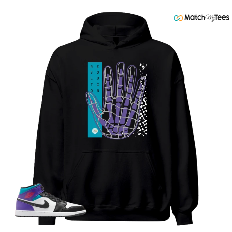 NIKE JORDAN 1 MID GRAPE SNEAKER Matching Tees hoodie