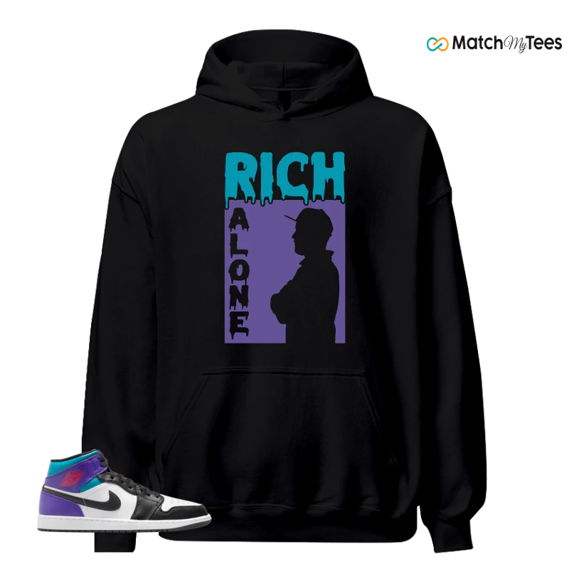 NIKE JORDAN 1 MID GRAPE SNEAKER Matching Tees hoodie