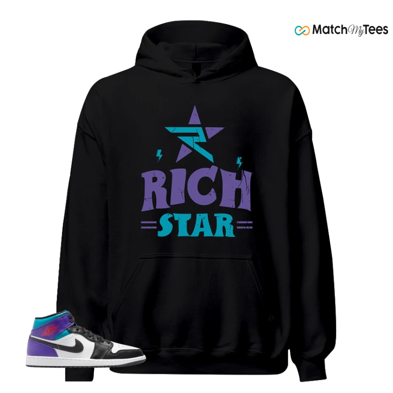 NIKE JORDAN 1 MID GRAPE SNEAKER Matching Tees hoodie