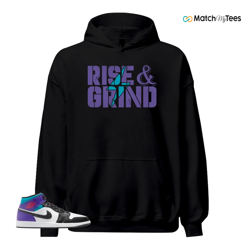 NIKE JORDAN 1 MID GRAPE SNEAKER Matching Tees hoodie