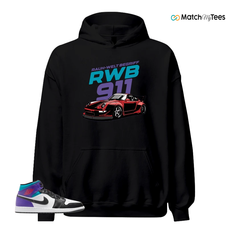 NIKE JORDAN 1 MID GRAPE SNEAKER Matching Tees hoodie
