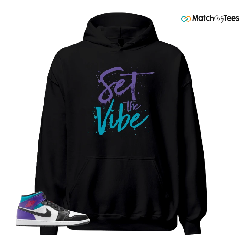 SET THE VIBE Black matching Hoodie Hoodie
