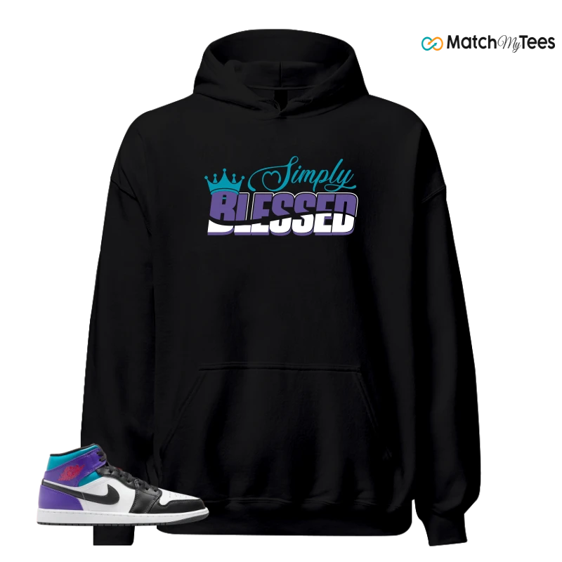 NIKE JORDAN 1 MID GRAPE SNEAKER Matching Tees hoodie