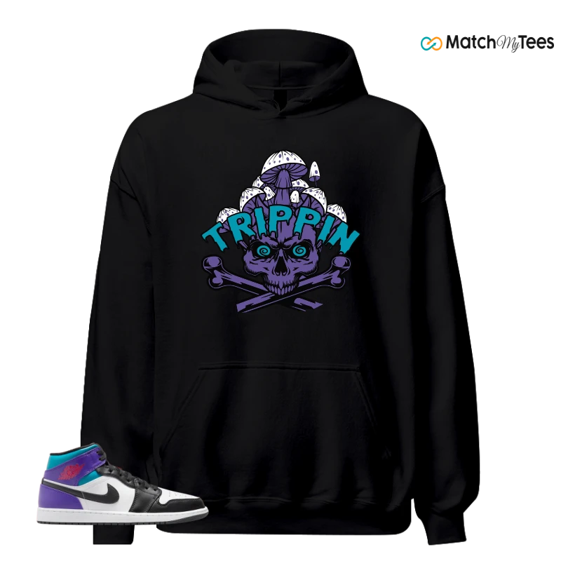 NIKE JORDAN 1 MID GRAPE SNEAKER Matching Tees hoodie