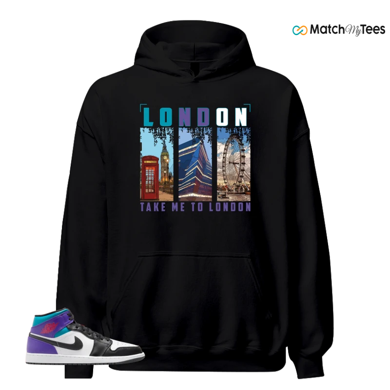 NIKE JORDAN 1 MID GRAPE SNEAKER Matching Tees hoodie