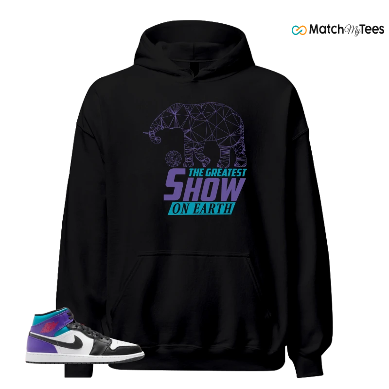 NIKE JORDAN 1 MID GRAPE SNEAKER Matching Tees hoodie