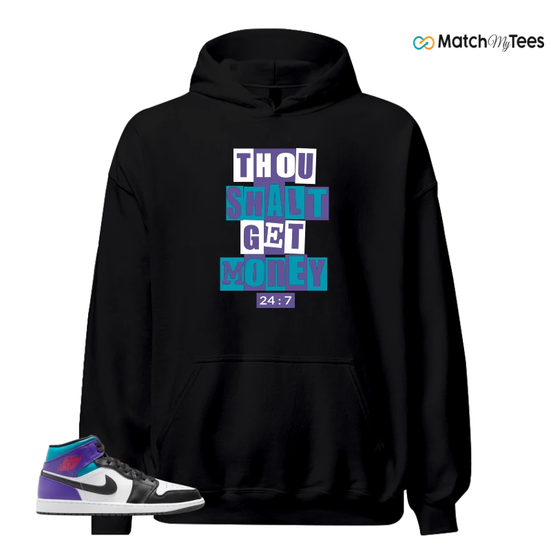 NIKE JORDAN 1 MID GRAPE SNEAKER Matching Tees hoodie