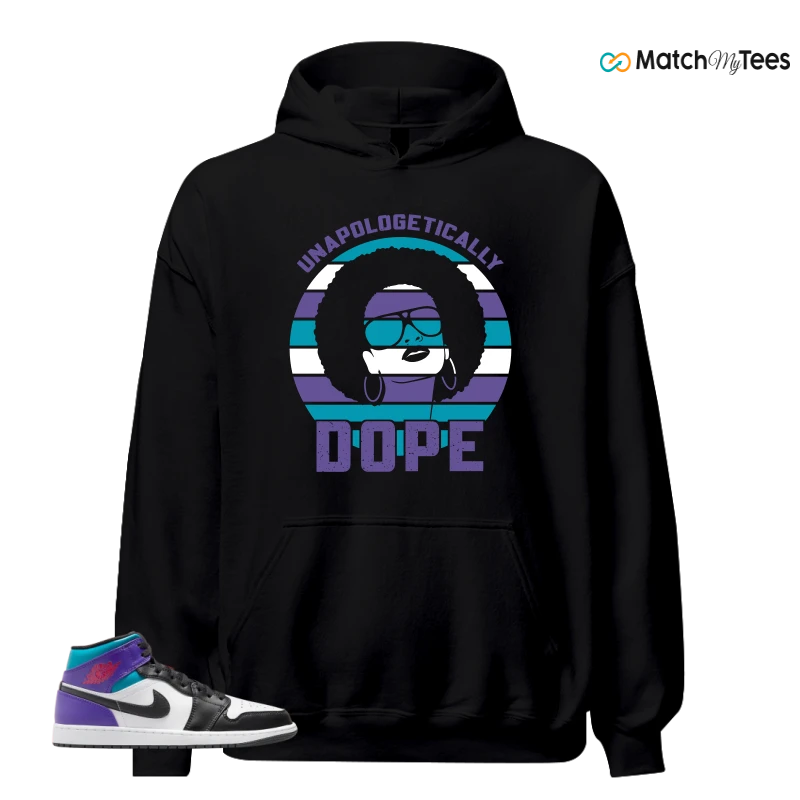 NIKE JORDAN 1 MID GRAPE SNEAKER Matching Tees hoodie