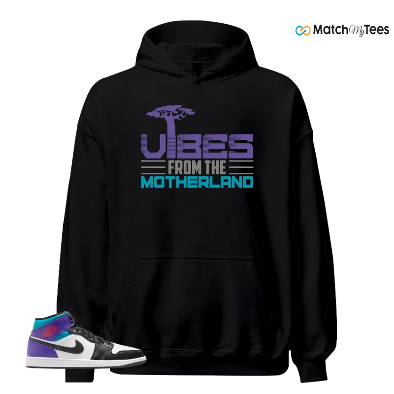 NIKE JORDAN 1 MID GRAPE SNEAKER Matching Tees hoodie
