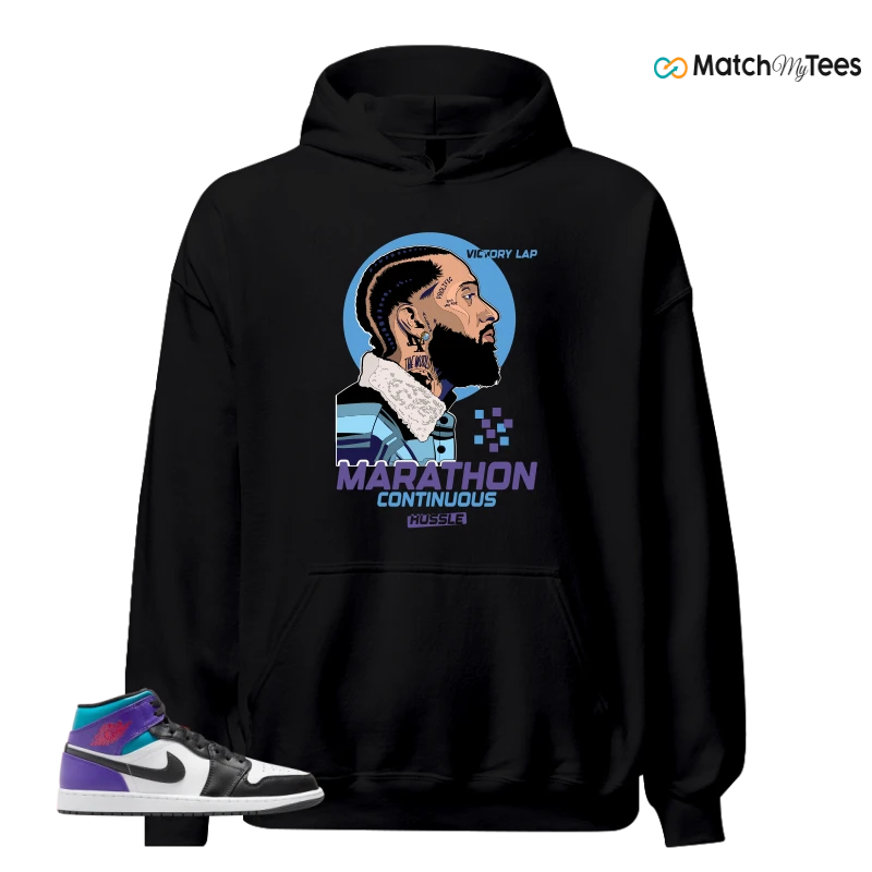 NIKE JORDAN 1 MID GRAPE SNEAKER Matching Tees hoodie