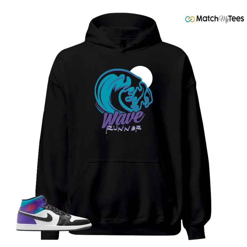 NIKE JORDAN 1 MID GRAPE SNEAKER Matching Tees hoodie