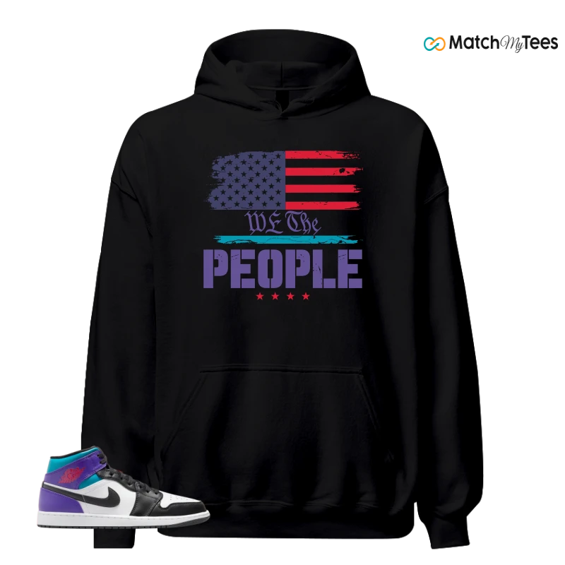 NIKE JORDAN 1 MID GRAPE SNEAKER Matching Tees hoodie