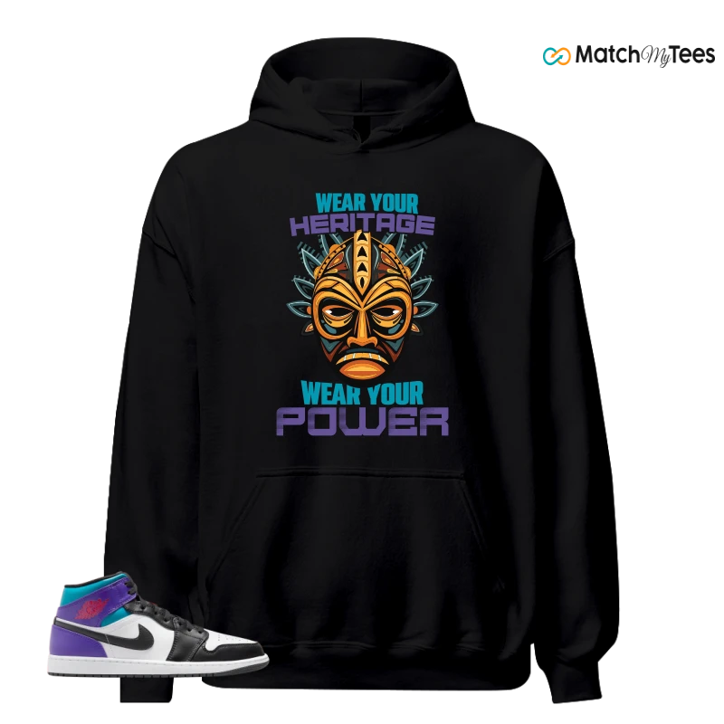 NIKE JORDAN 1 MID GRAPE SNEAKER Matching Tees hoodie