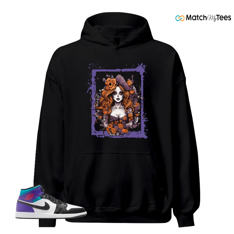 NIKE JORDAN 1 MID GRAPE SNEAKER Matching Tees hoodie