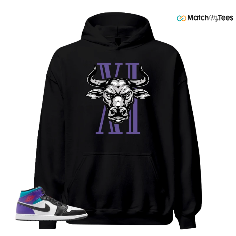 NIKE JORDAN 1 MID GRAPE SNEAKER Matching Tees hoodie