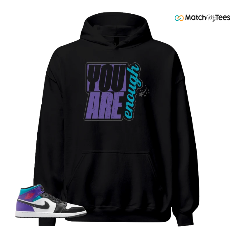 NIKE JORDAN 1 MID GRAPE SNEAKER Matching Tees hoodie