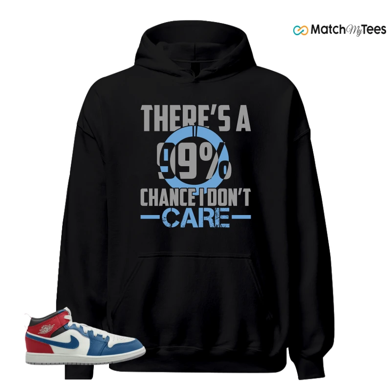 NIKE JORDAN 1 MID TRUE BLUE VARSITY RED (PS) SNEAKER Matching Tees hoodie