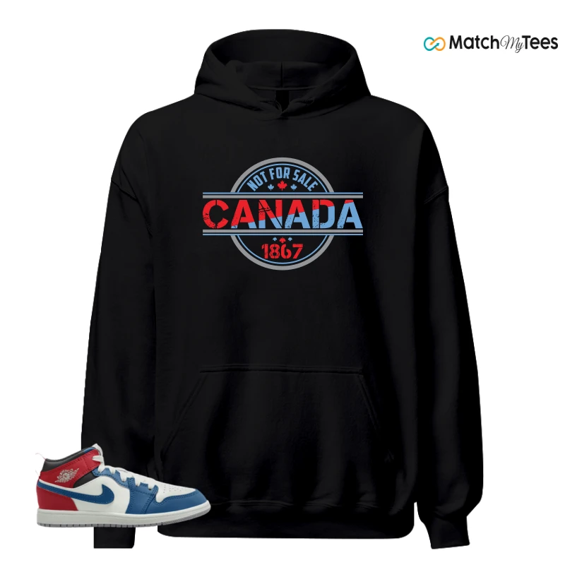 NIKE JORDAN 1 MID TRUE BLUE VARSITY RED (PS) SNEAKER Matching Tees hoodie