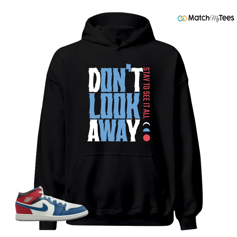 NIKE JORDAN 1 MID TRUE BLUE VARSITY RED (PS) SNEAKER Matching Tees hoodie