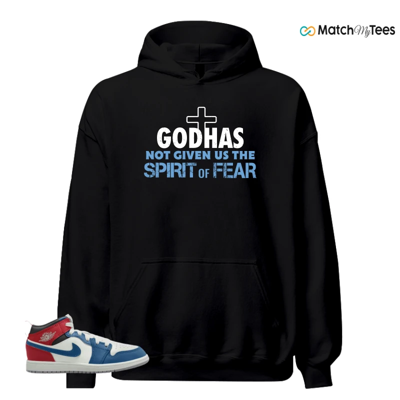 NIKE JORDAN 1 MID TRUE BLUE VARSITY RED (PS) SNEAKER Matching Tees hoodie