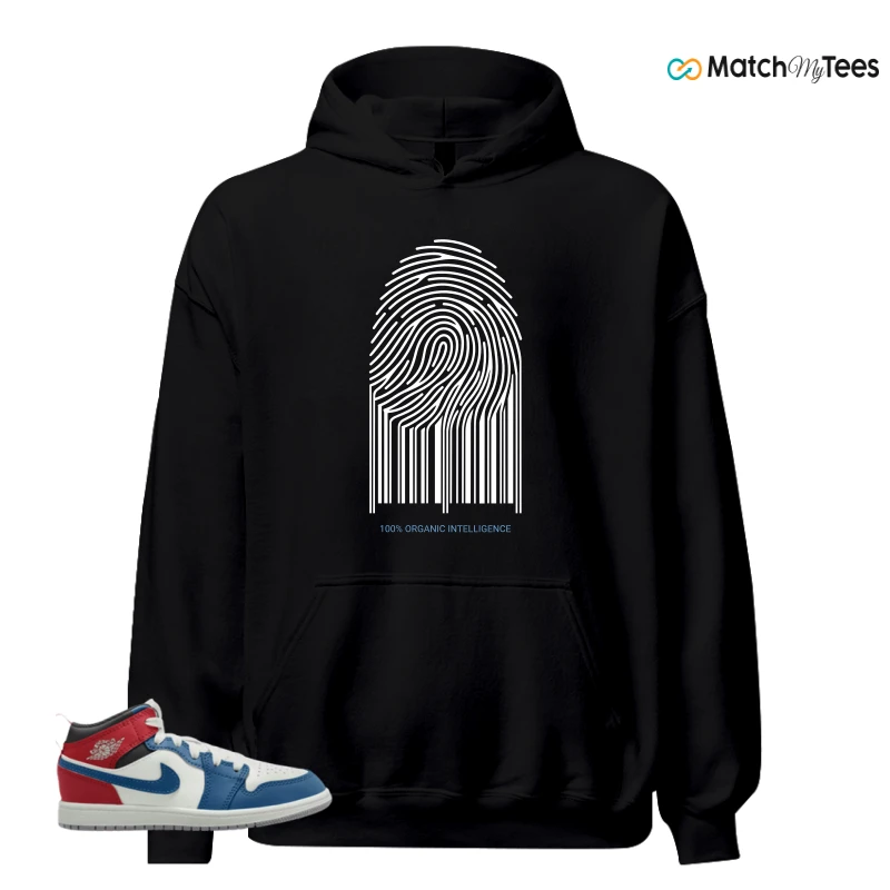 NIKE JORDAN 1 MID TRUE BLUE VARSITY RED (PS) SNEAKER Matching Tees hoodie